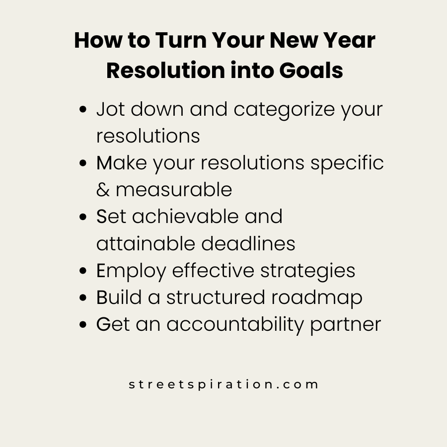 How to Turn Your 2025 New Year Resolution Ideas into New Year Goals
